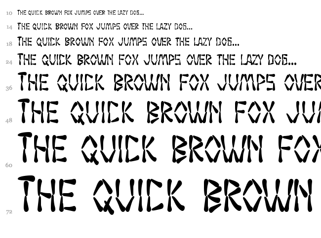 SF Wasabi font waterfall